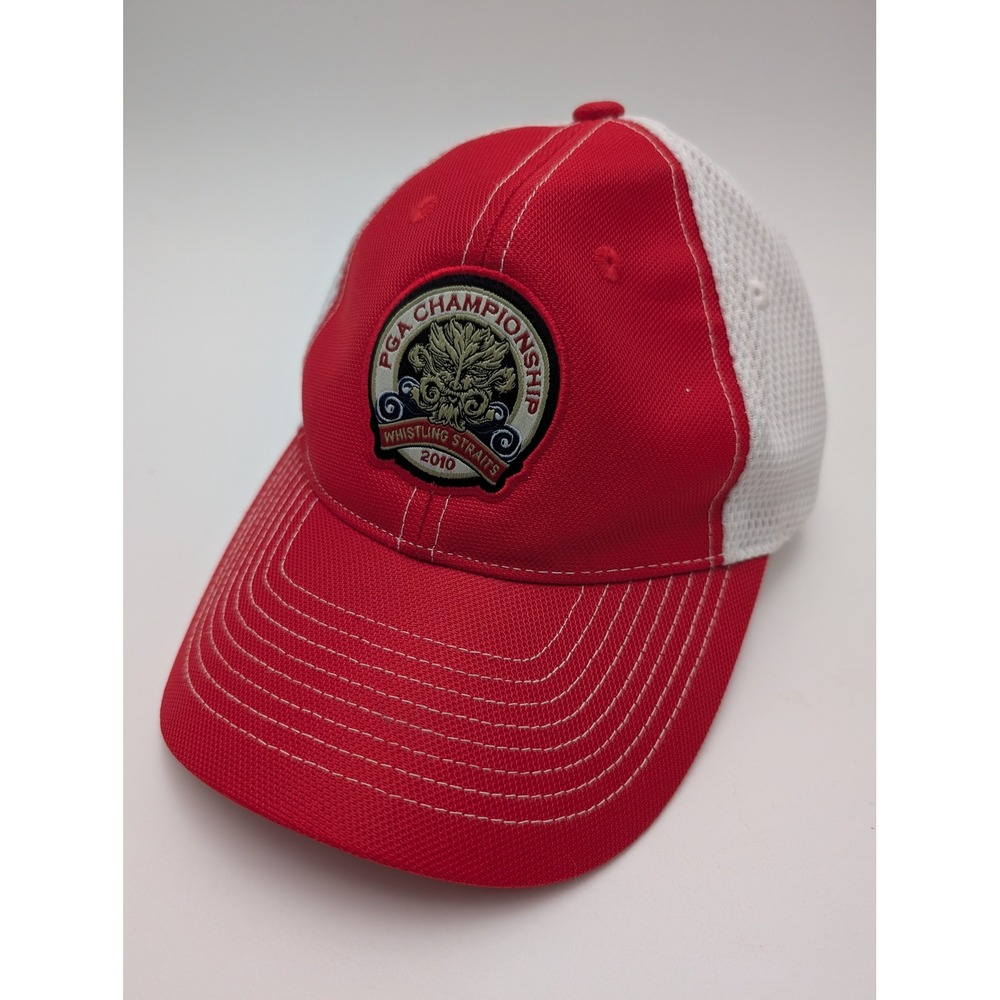 Imperial Hat Mens OSFA Red 2010 PGA Championship Whistling Straits Mesh Trucker